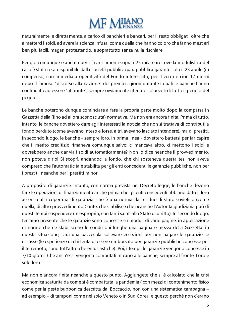 Finiamola di dare colpe senza senso alle banche