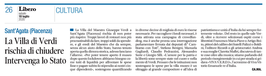 La Villa di Verdi rischia di chiudere