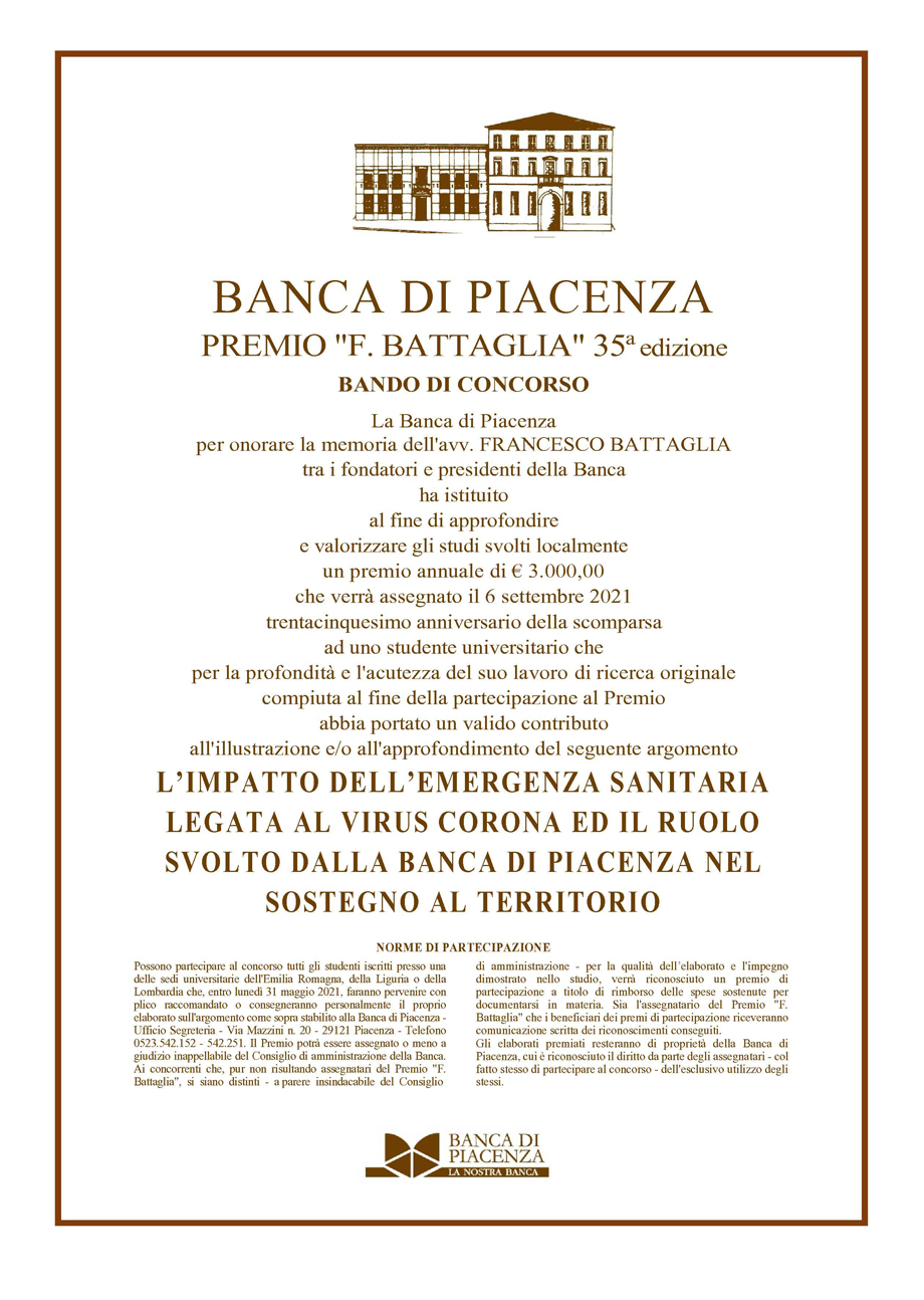 PREMIO "F. BATTAGLIA" 35ª edizione