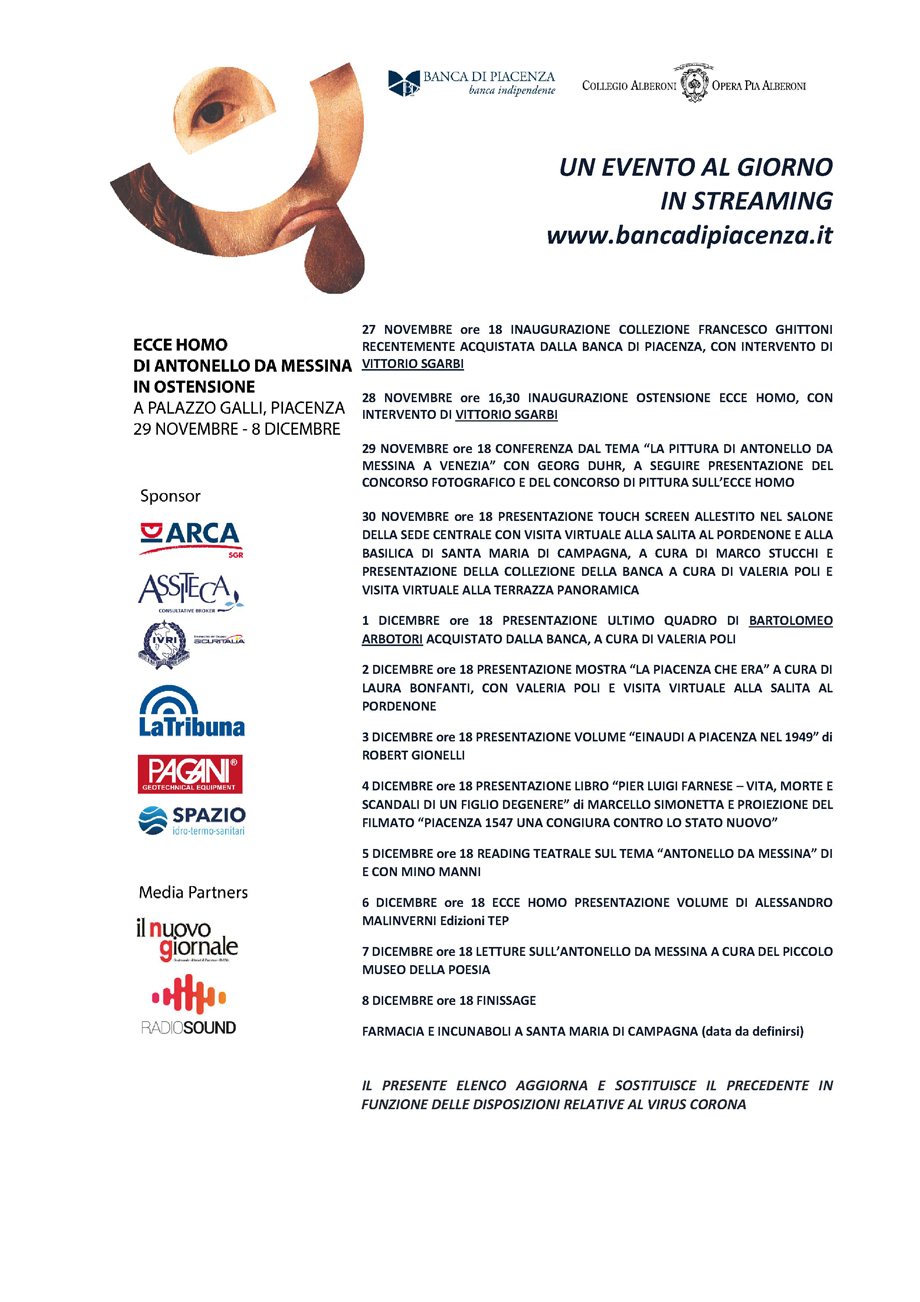 OSTENSIONE ECCE HOMO DI ANTONELLO DA MESSINA
