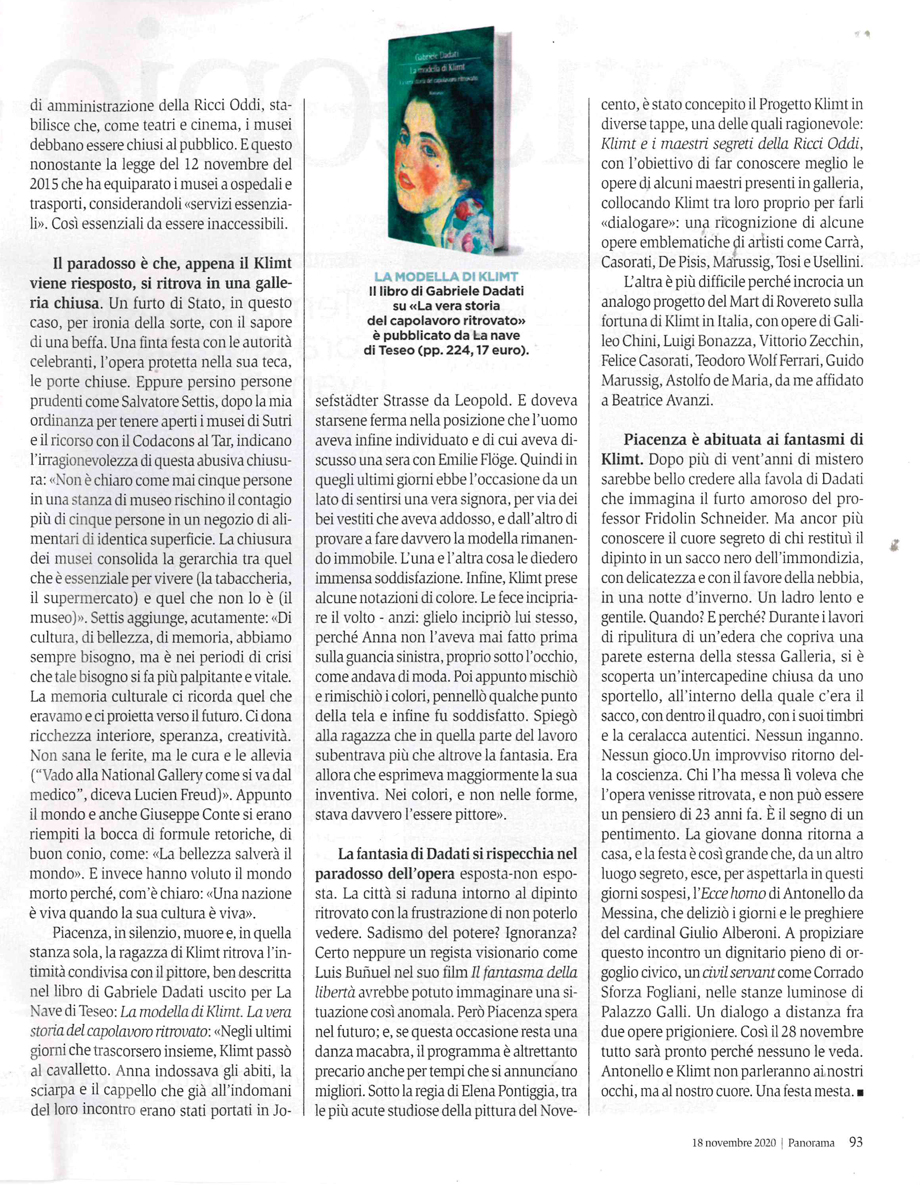 SGARBI SU ANTONELLO DA MESSINA E KLIMT SU PANORAMA