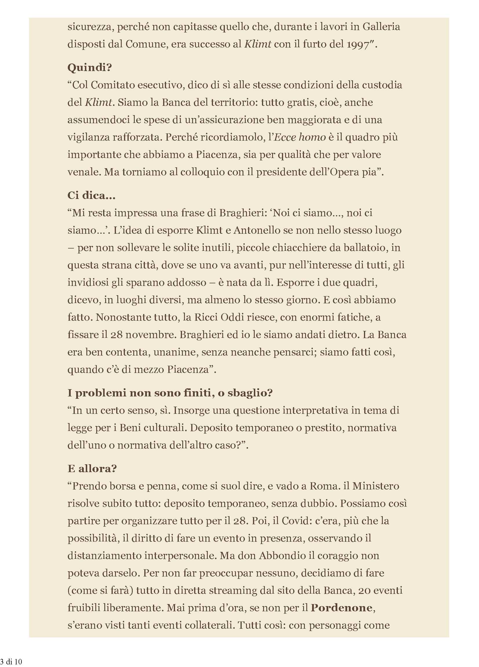 Sforza Fogliani, il presidente senza censure: ecco quello che non ho mai detto