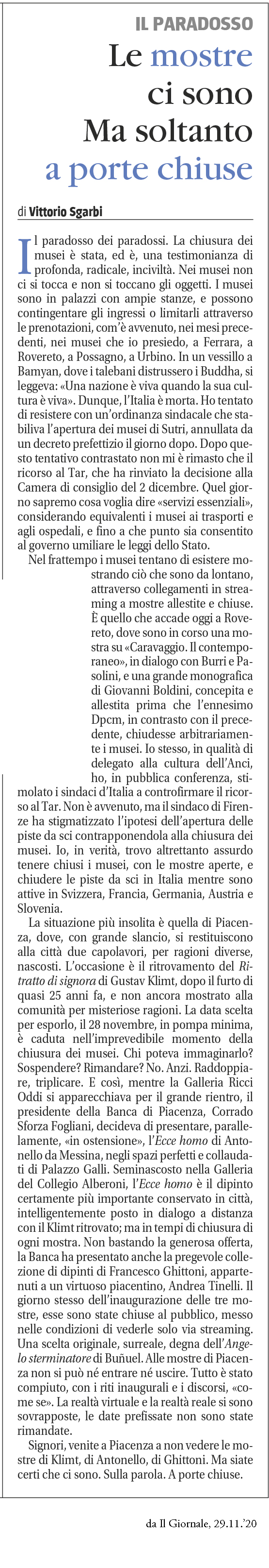 PIACENZA, LA SITUAZIONE PIÙ INSOLITA