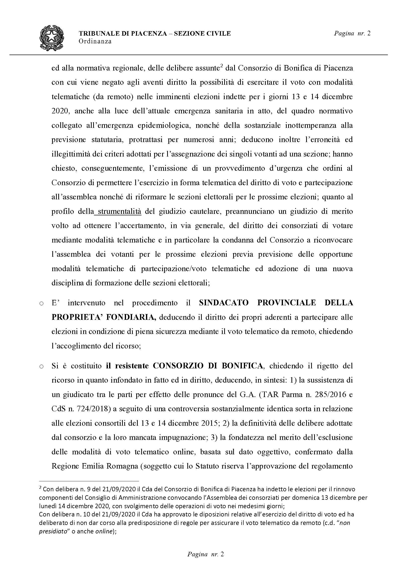CONFERMATA LA SOSPENSIONE DELLE ELEZIONI DEL CONSORZIO BONIFICA