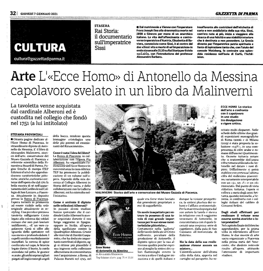 L'«ECCE HOMO» DI ANTONELLO DA MESSINA CAPOLAVORO SVELATO IN UN LIBRO DA MALINVERNI