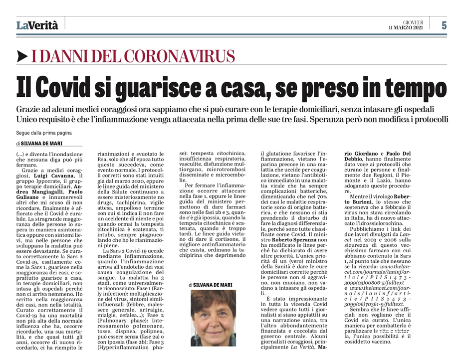 CAVANNA PRIMO CITATO TRA I MEDICI CORAGGIOSI