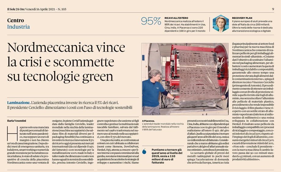 Nordmeccanica vince la crisi e scommette su tecnologie green