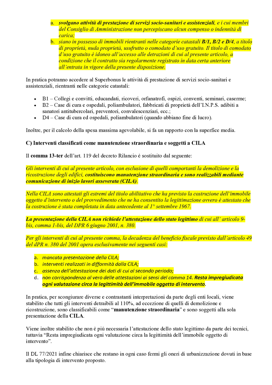 110% DECRETO SEMPLIFICAZIONI PRINCIPALI NOVITÀ