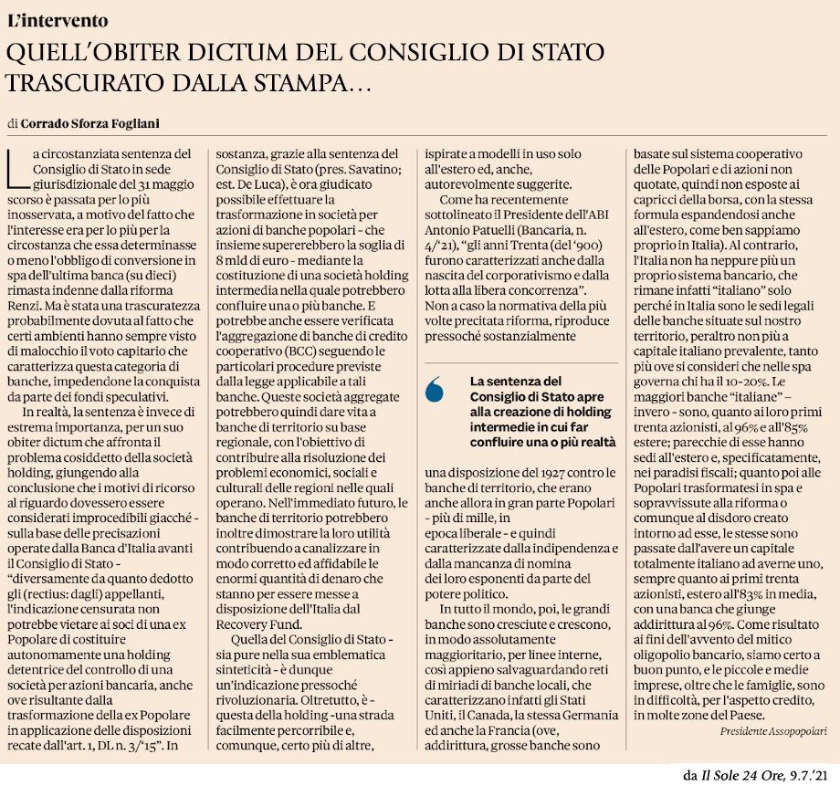 banche territorio e la gestione del recovery