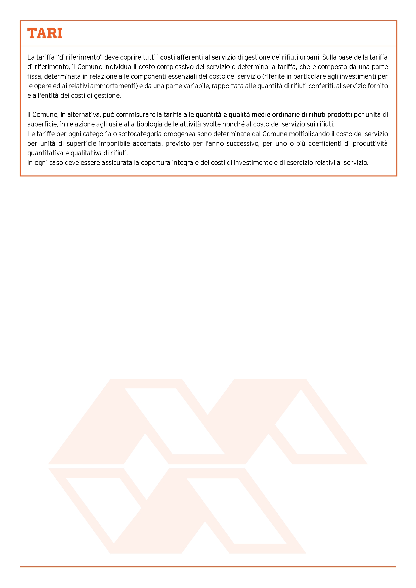 TARI, ISTRUZIONI PER L'USO