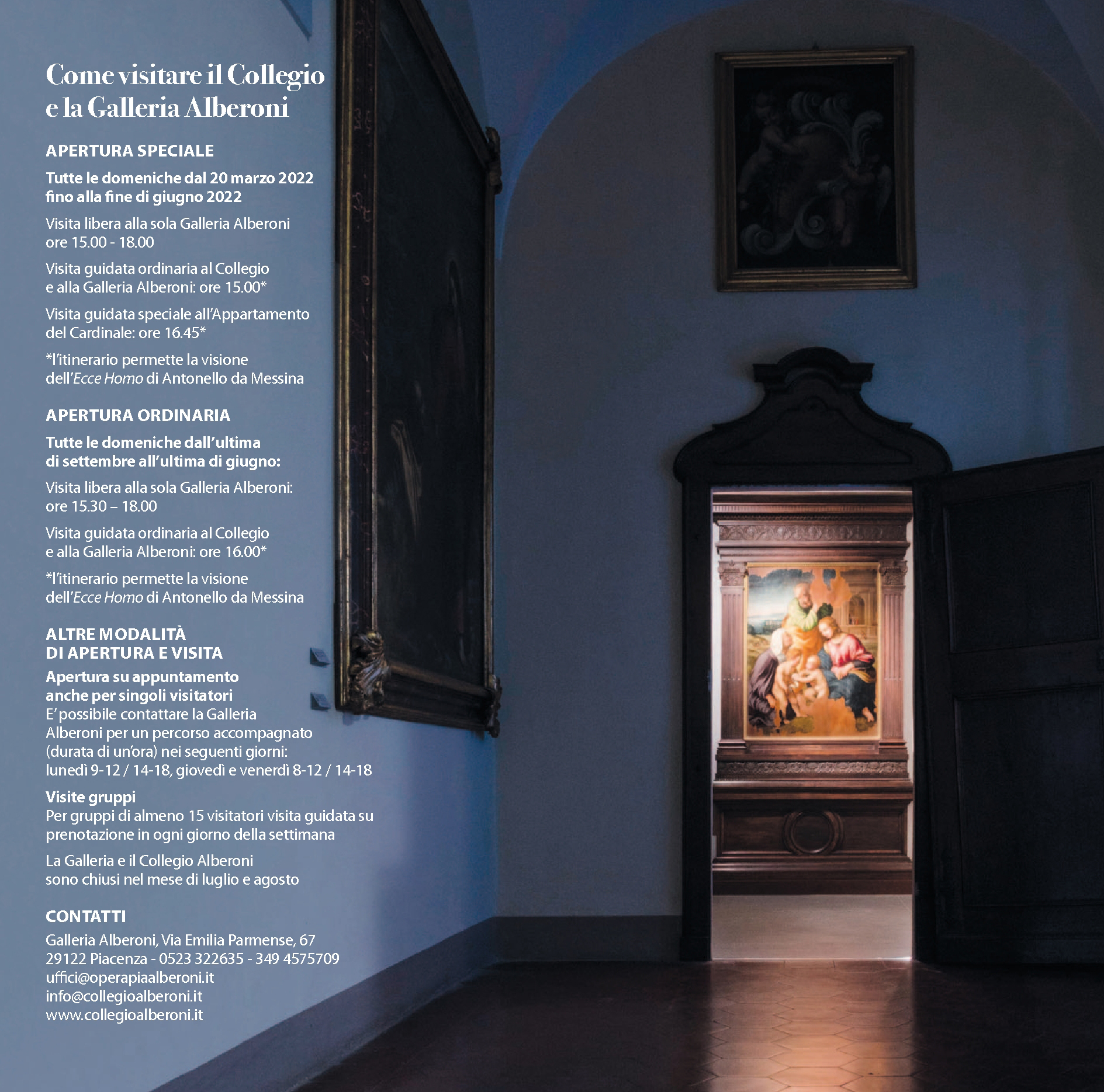 L'APPARTAMENTO DEL CARDINALE AL COLLEGIO ALBERONI