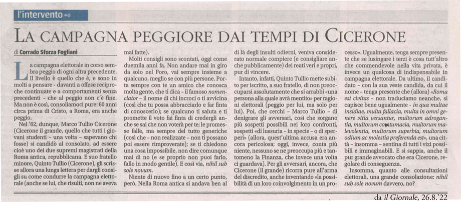 LE CAMPAGNE ELETTORALI A ROMA ANTICA