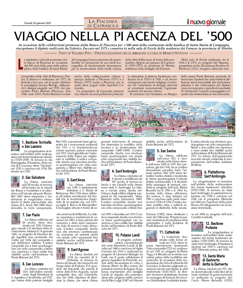 500 ANNI S. MARIA DI CAMPAGNA ALLA SCOPERTA DELLA PIACENZA DIPINTA A CAPRAROLA NEL 1573