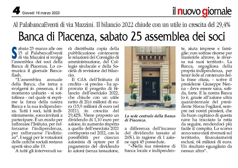 il nuovo giornale, 16.3.'23