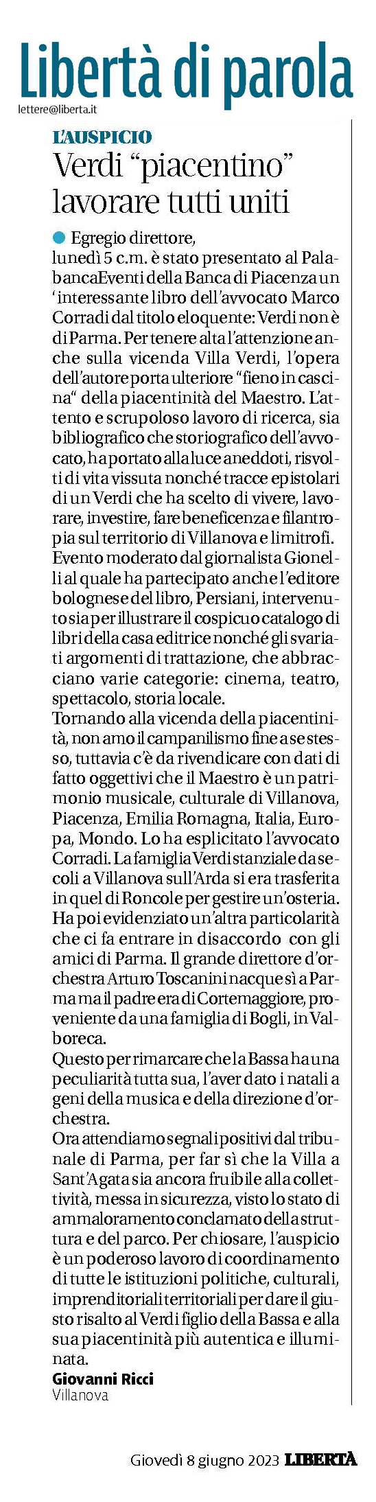 Libertà, 8.6.'23