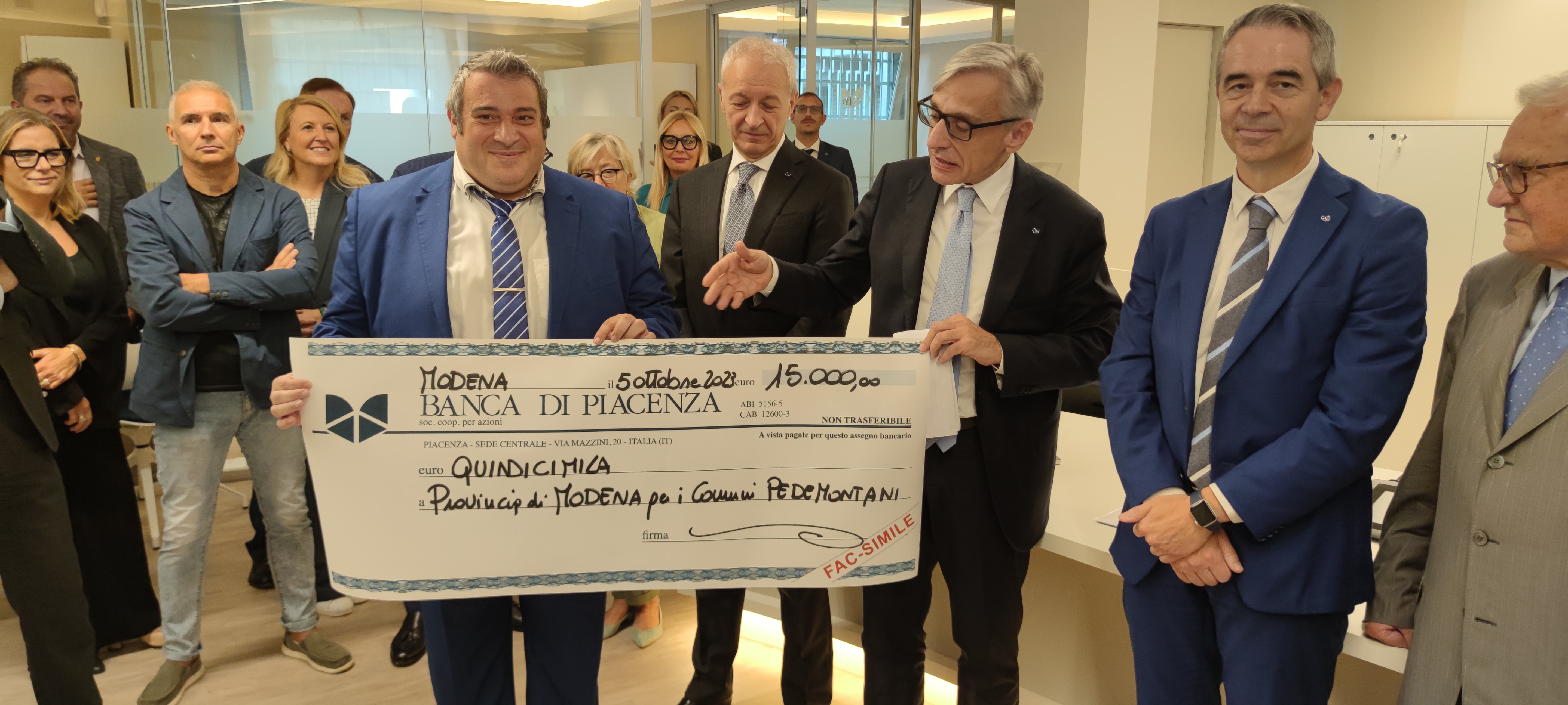 DALLA BANCA 45MILA EURO AI TERRITORI DI MODENA E RAVENNA COLPITI DALL'ALLUVIONE